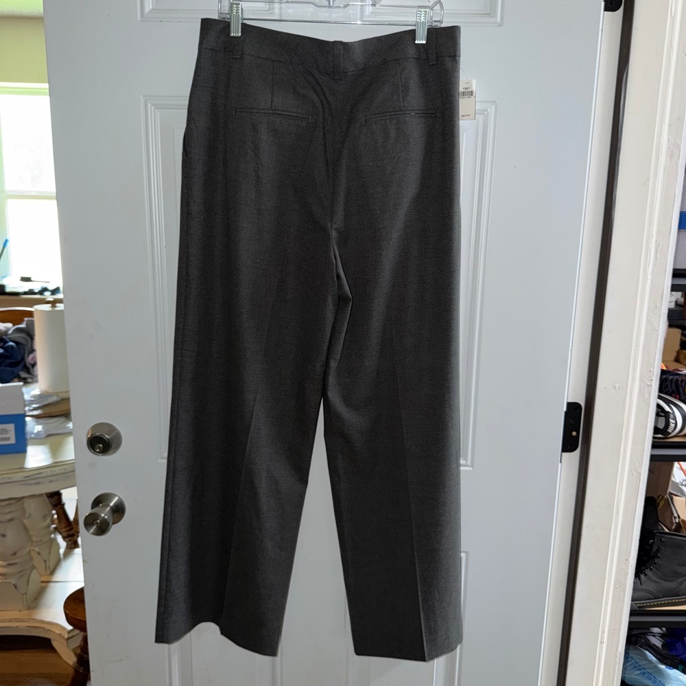 NWT GAP High-Rise Wide Leg size 12 Trousers Charcoal Heather - Picture 2 of 5